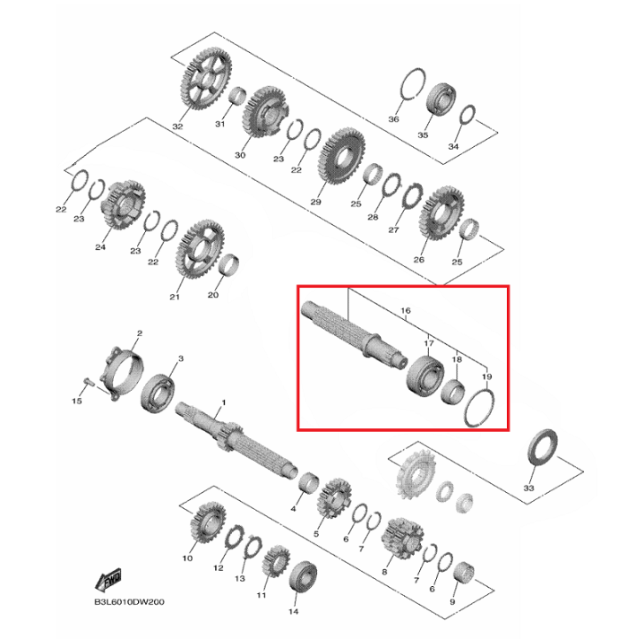 Yamaha GYTR Drive Axle Assy YZF-R1